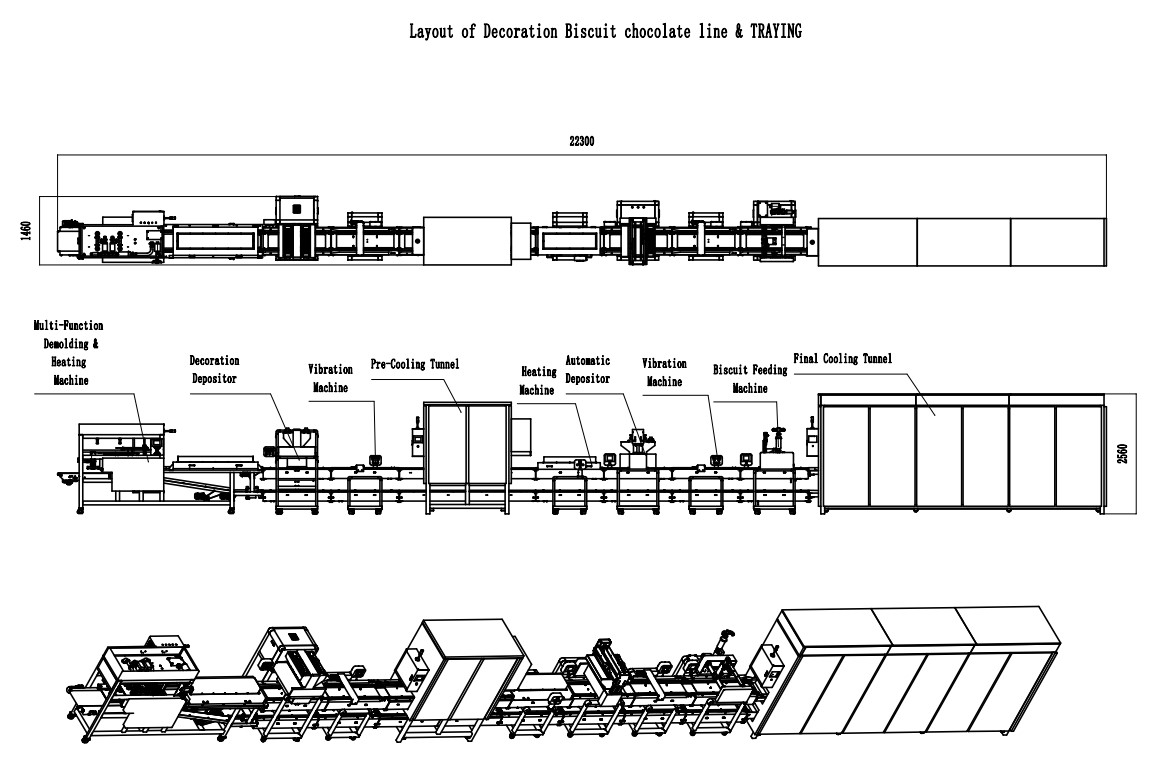 Decoration Biscuit chocolate line & TRAYING(MF-DB)