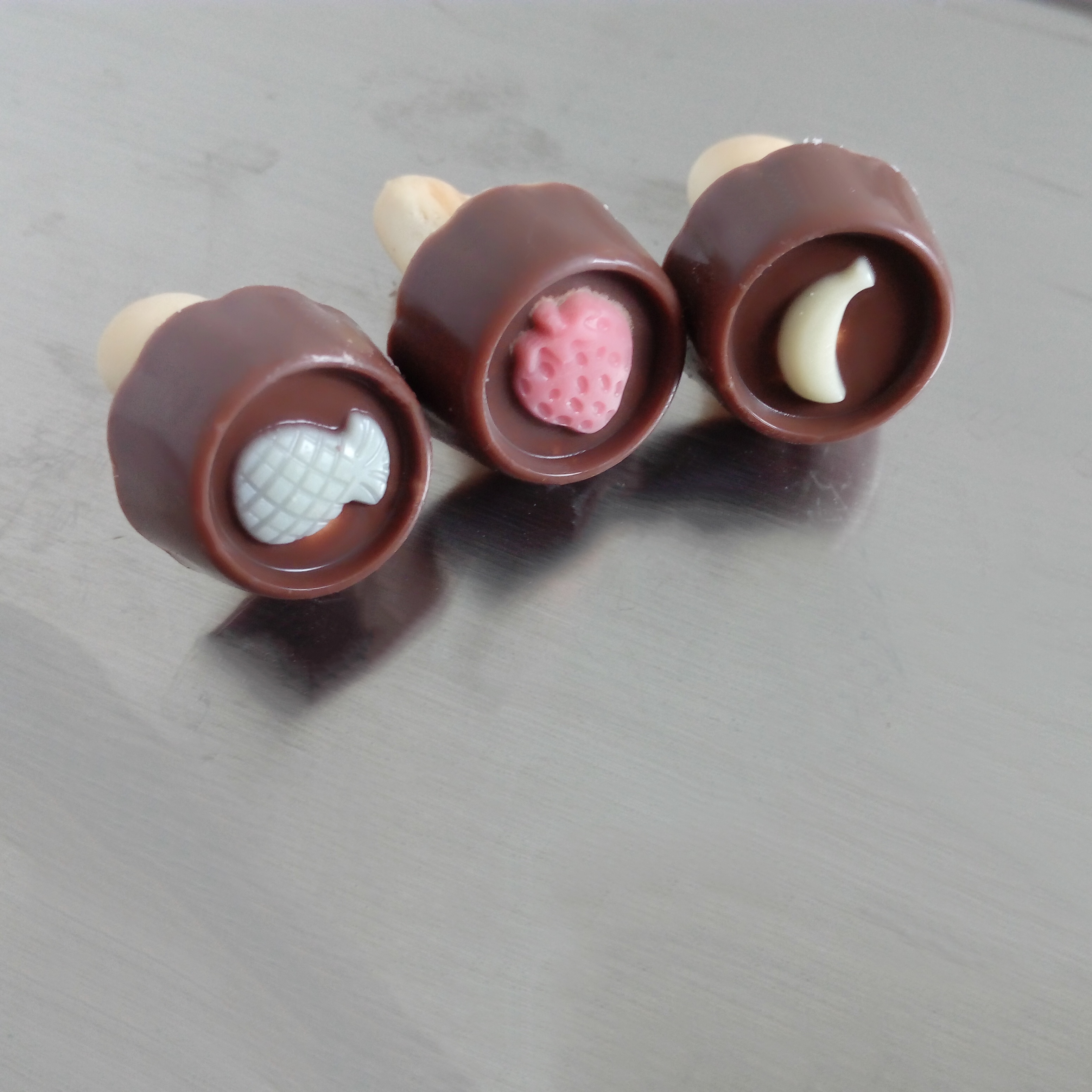 2. Mixture & 2 colors Ice cream Stick chocolate line