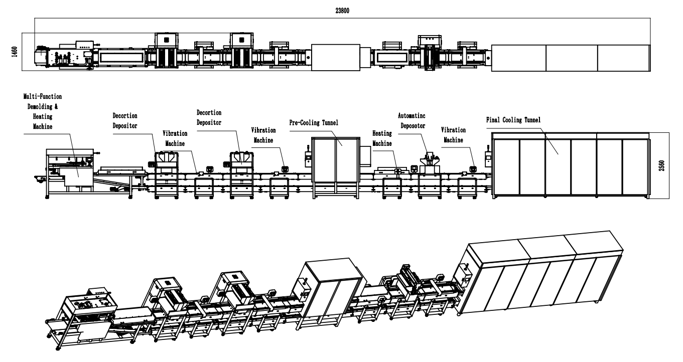 Decoration chocolate line & TRAYING